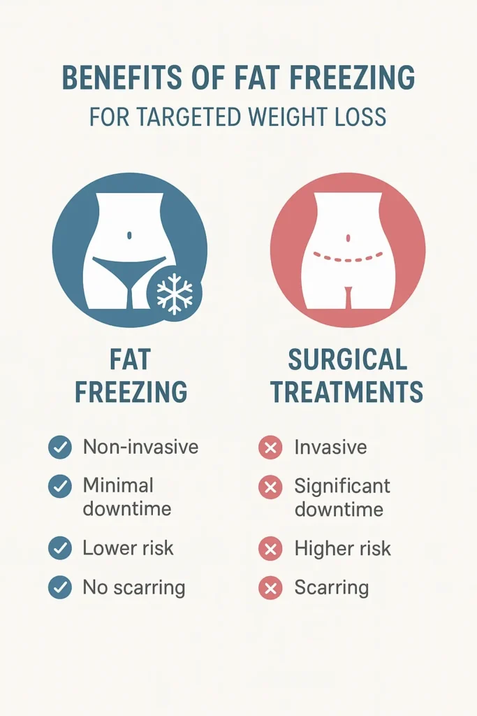 graphic showing the benefits of fat freezing Nottingham