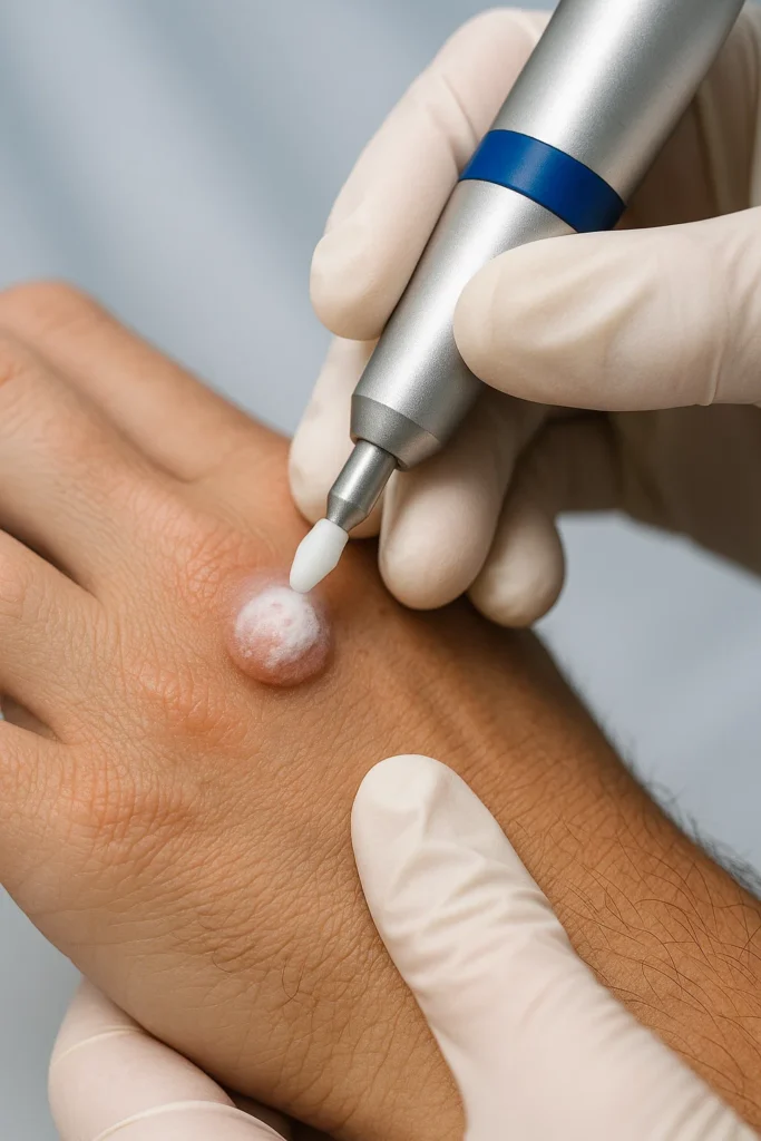 example of wart removal Nottingham using cryopen