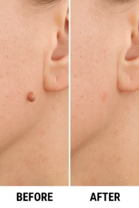 Skin tags removal Nottingham before and after