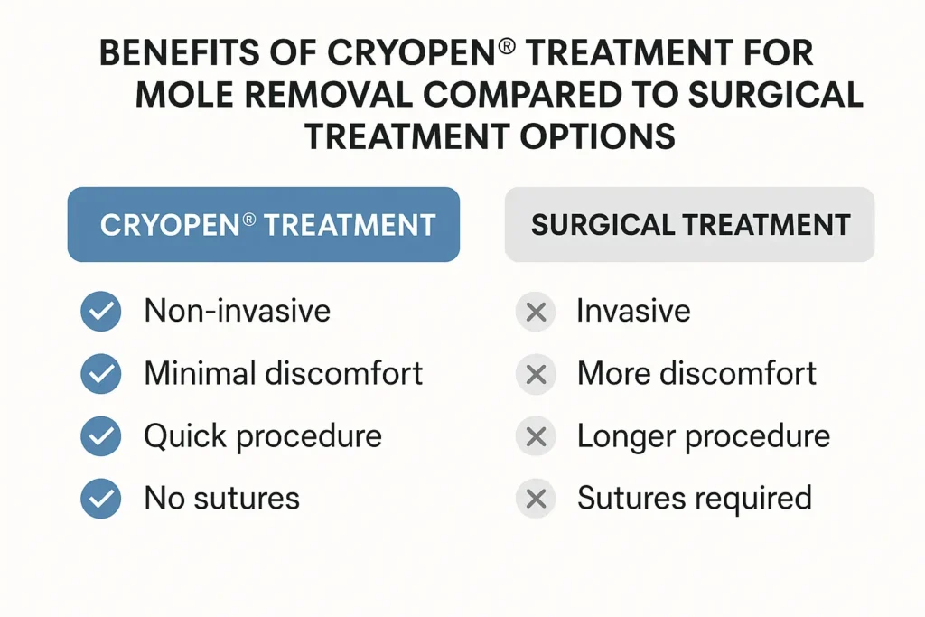 Benefits of facial mole removal Nottingham - call our team today to book a consultation