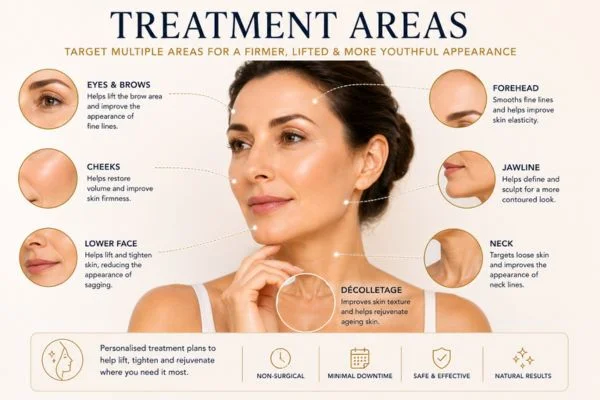 Areas of treatment for the ultimate lift tighten treatment Nottingham
